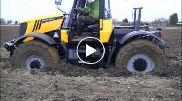 Case and JCB Fastrac stuck in the mud