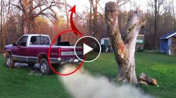 Dangerous Tree Stump Removal With Tractors & Trucks! Amazing Root Removal Compilation