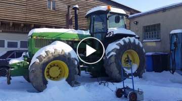 John Deere 4755 Cold Start -22°C DIESEL extreme Tractor Cold