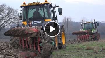 JCB FASTRAC AND FENDT 724 TEAM UP PLOUGHING!