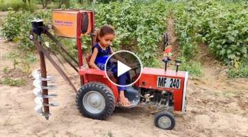planting trees with planting machine || Adam tractor