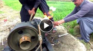 Peter Diesel Engine Start up old diesel engine starting up with fire