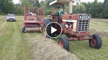 Baling hay with the International 445 and the 766