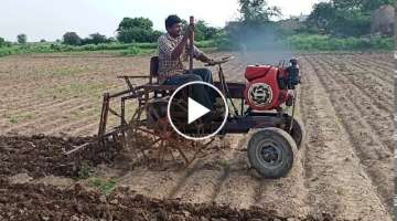 Home made Mini tractor in 10 HP/ploughing the field/