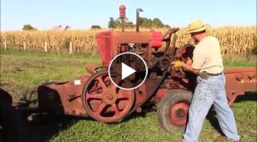 McCormick Deering No. 50 - AW hay baler with Farmall CUB tractor engine Antique power. Part 2