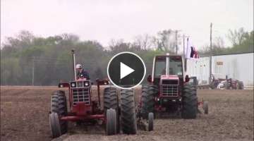 IH 1466 Black Stripe and 3588 (Red Bibs Bill) Plowing at the Boseman Farm Plowday