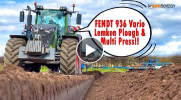 PLOUGHING IN THE FENDT 936 VARIO WITH LEMKEN PLOUGH AND DOUBLE PRESS