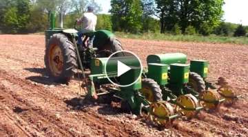 1947 John Deere G Planting Corn with 1240 planter